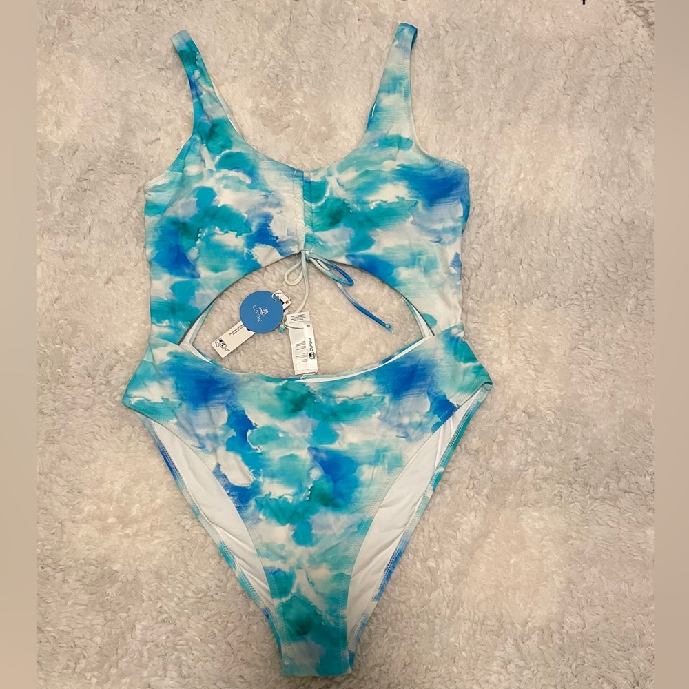 Cupshe tie die cutout one piece